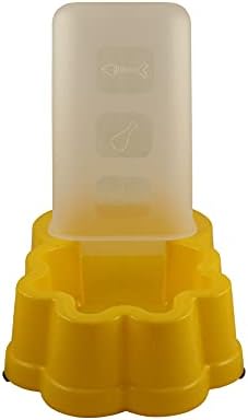 Automatic Pet Water Bottle Food Dispenser Gravity Feeder Cat Dog Bowl 2.5 Cups (Yellow)
