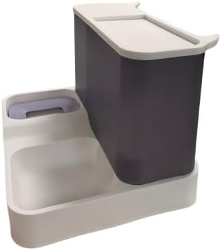 Automatic Pet Feeder and Water Dispenser with Pet Food Bowl, Set for Small Medium Dog Puppy Kitten Rabbit Bunny Cat Capacity 1 Liter