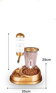 Dual-use Pet Cats Dog Automatic Feeder with Water Fountain Large Capacity Food Bowls and Water Bottle Dispenser for Dog Cats
