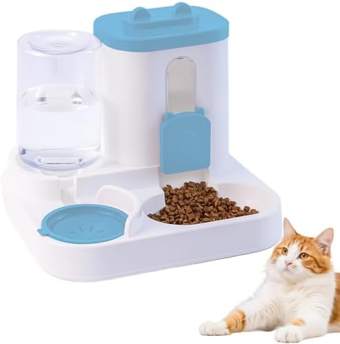 Automatic Pet Feeder & Water Dispenser Set for Dogs & Cats, Large Capacity Dog Food & Water Station, Ideal for All Pets - Black