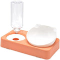 Pets Feeder Bowl Cats and Dogs Automatic Drinking Water and Feeding Both Wrists Drinking Water Without Wet Mouth Pet Food Bowl Orange