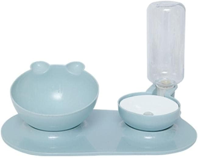 Pets Feeder Bowl Dog Dishes 2 in 1 Cat Bowl Water Dispenser Automatic Water Storage Pet Dog Cat Food Bowl Food Container with Waterer Pet Feeder Blue