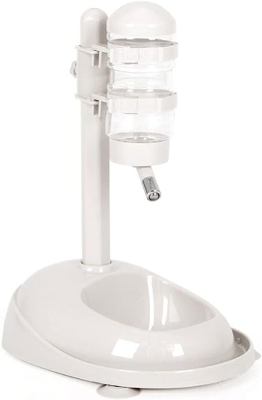 Pet Water Dispenser, Pet Feeder and Waterer Self Dispensing Automatic Feeder - Food and Water Dispenser Set Dog Cat Pet Food Bowl,Perfect for Cats or Dogs(White)