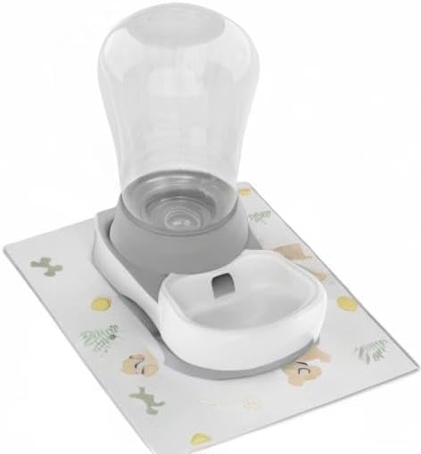 1.6 Gallon Automatic Dog Water Dispenser, Premium Large Capacity Gravity Pet Water Bowl with Non-Slip Mat for Multiple Pets, BPA-Free Cat Water Feeder for Large Dogs, Refill Less Often, Grey