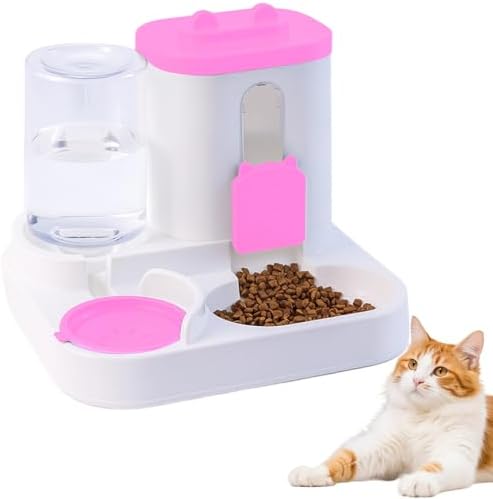 Automatic Pet Feeder & Water Dispenser Set for Dogs & Cats - Large Capacity, Black - Ideal for Pet Owners, Easy to Use, Keeps Food & Water Fresh