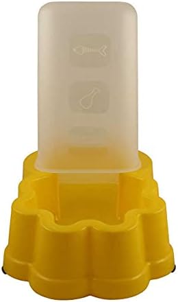 Gravity Feeder Automatic Pet Dog Cat Water Bottle Food Dispenser Bowl 3 L Large (Yellow)