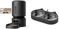 Bundle of PETLIBRO Automatic Cat Feeder with Camera, 1080P HD Video with Night Vision, 5G WiFi Pet Feeder with 2-Way Audio+ Replacement Dual Trays with Stainless Steel Bowls and Pet Food Splitter