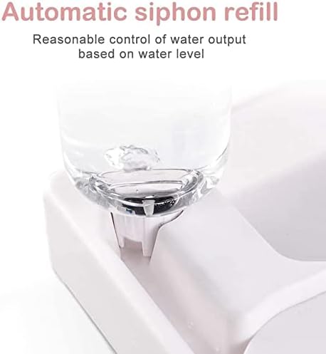 pet Water Dispenser 2 in 1 Pet Feeder Water Automatic Dispenser with Bottle Dog Cat Spill Proof Pet Drinking Fountain Water Bowl for Pets Feeding No Spill Pet Water Bowl for Puppy Kitten Feed Pet Bow