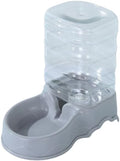 jkahh 3.8L Pet Feeder Pet Water Fountain Drink Bowl Automatic Pet Feeder Large Cat Dog Food Dispenser,Gray-Waterer