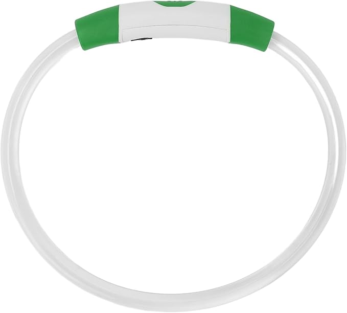 LED Dog Collar, USB Rechargeable Promote Visibility Dog Glow Collar for Outdoor Walking (Green)