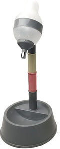 Pet Standing Water Dispenser, Height Adjustable Cat Dog Standing Bowl with Detachable Pole Automatically Feeding Water (Deep Gray Bottom)