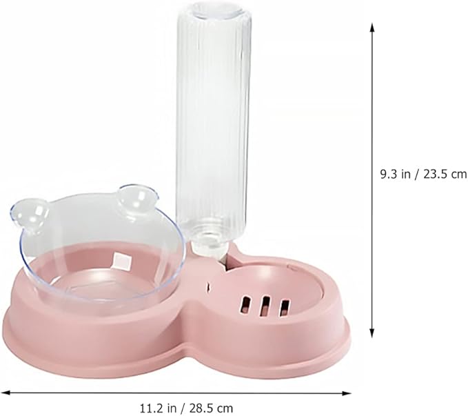 POPETPOP Automatic Pet Water and Food Dispenser Bowl Capacity Dual Compartment Design for Cats and Dogs Easy to Safe Feeding for Pets