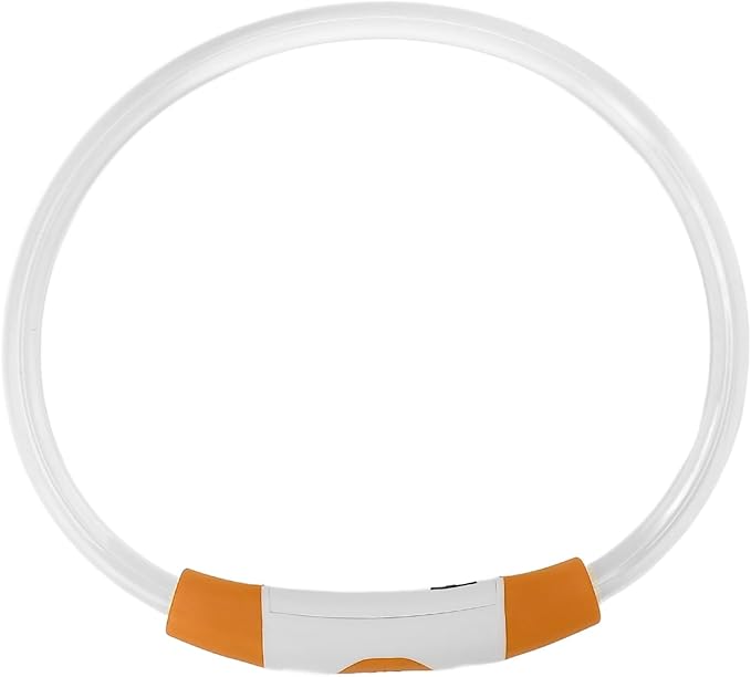 LED Dog Collar, USB Rechargeable Promote Visibility Dog Glow Collar for Outdoor Walking (Orange)