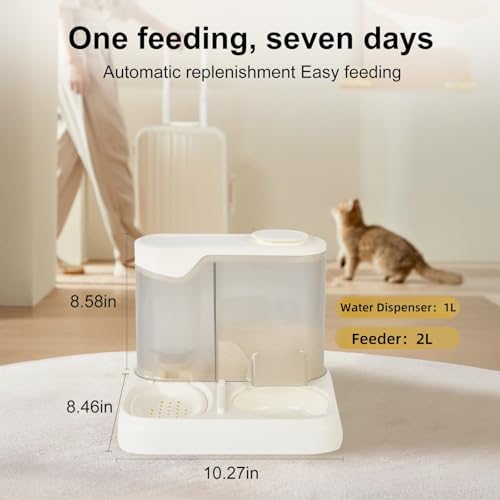 Automatic Pet Feeder & Water Dispenser Set for Dogs & Cats - Large Capacity Dog Food & Water Station, Effortless Pet Feeding & Hydration (Black)