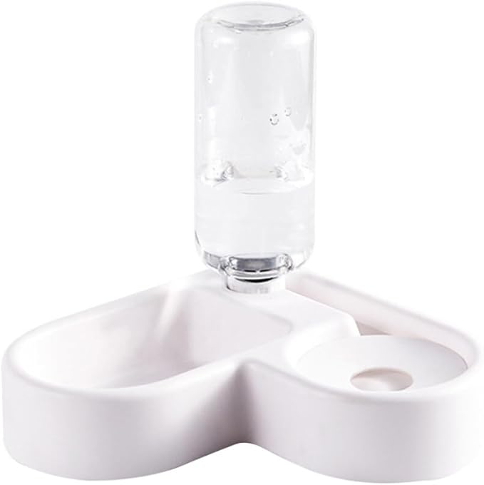 TEHAUX Pet Water Dispenser -Automatic Water Feeding Bowl Pet Drinking Tool Pet Food Feeder for Cat Dog (White)