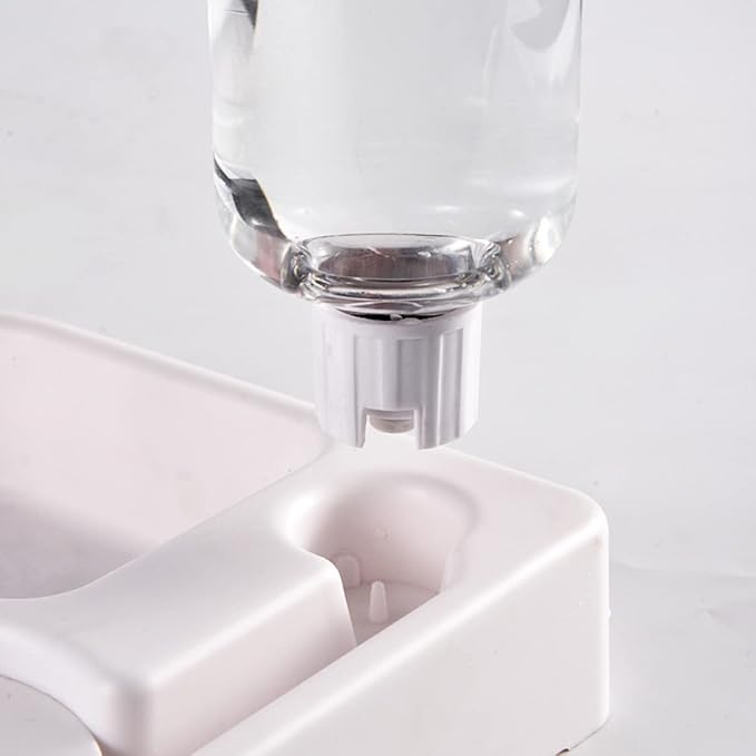 SUPVOX Automatic Pet Feeder and Water Dispenser for Dogs and Cats White Smooth Safe Engineering Convenient Feeding Home Decor Unique Design Prevents Spills