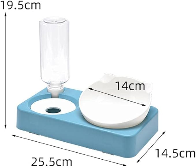 Pets Feeder Bowl Cats and Dogs Automatic Drinking Water and Feeding Both Wrists Drinking Water Without Wet Mouth Pet Food Bowl Orange