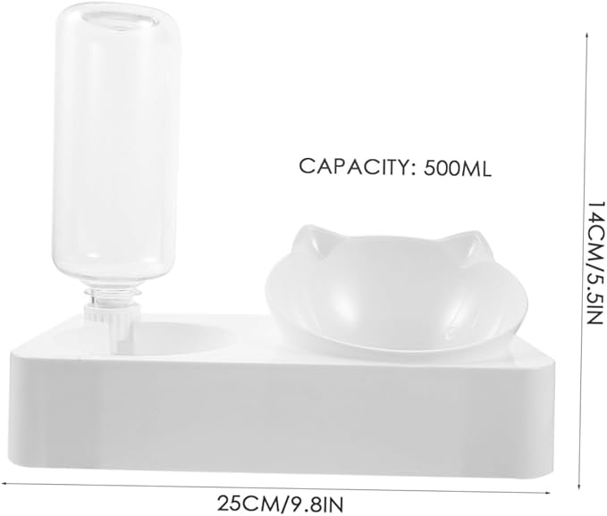 SUPVOX Pet Accessory Set 500ml Automatic Water Bowl Dispenser Dog Waterer Slow Feeding Bowl White Easy Random Style