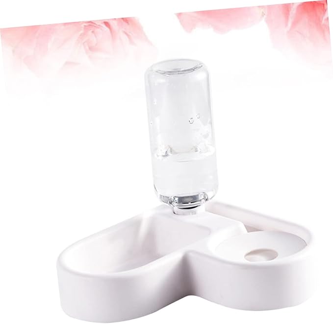 Automatic Dog Water Feeder and Pet Food Dispenser Stylish White Design Non-tip Bowl for Cats and Dogs for Home Decor and Convenient Feeding