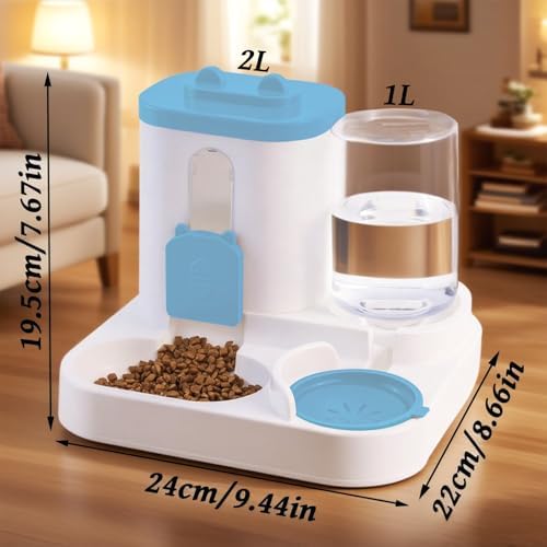 Automatic Pet Feeder & Water Dispenser Set for Dogs & Cats, Large Capacity Dog Food & Water Station, Ideal for All Pets - Black