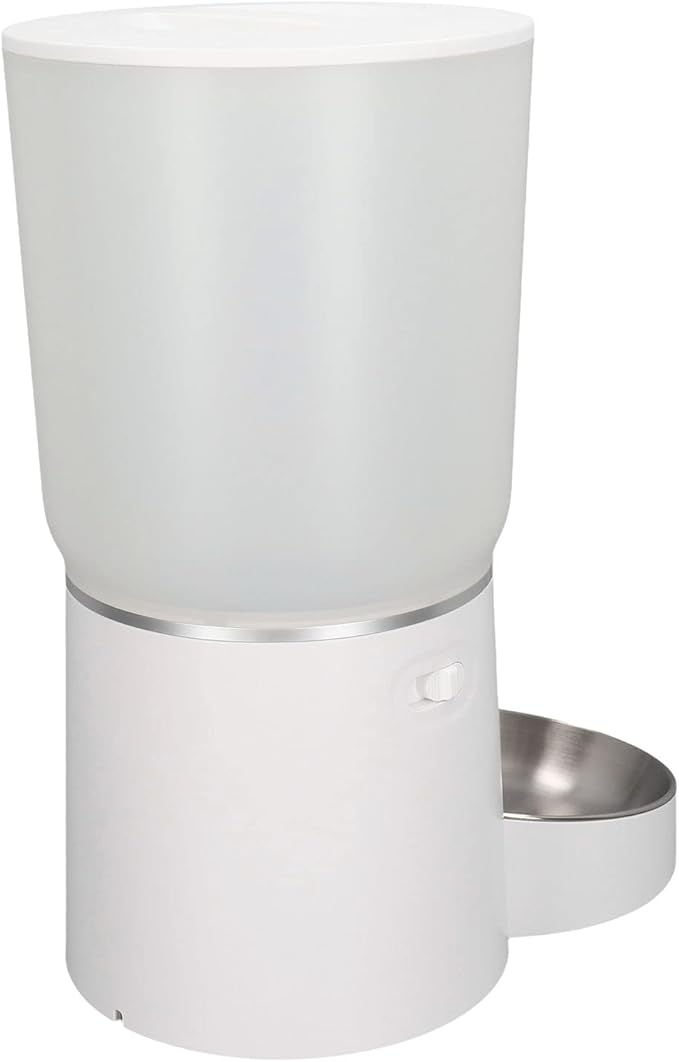 Automatic Cat Dog Feeder, 5L Capacity Automatic Pet Feeders Stylish Design with Timed Rationing & Recording, Support Dual Power for Cats Dogs (Button)