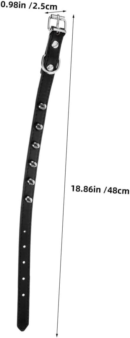 Gadpiparty Rivet Dog Collar Medium Size 2.0cm Wide Black Sturdy Studded Leather Collar for Walking and Training Small to Medium Pets