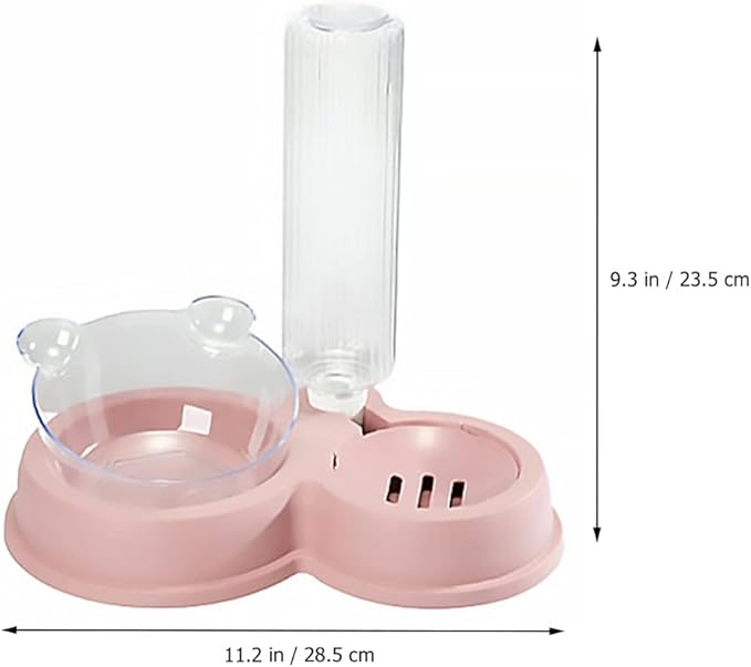 balacoo Automatic Pet Feeding Bowl Water Capacity Convenient Detachable Double Bowl for Cats and Dogs Non- Design for Feeding and Hydration