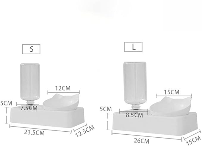 Pet Cats Bowl Automatic Feeder Dog Food Bowl Puppy Water Dispenser Double Dog Bowl Raised Stand Dish Bowls for Cats Dogs (Size : Large) (Small)