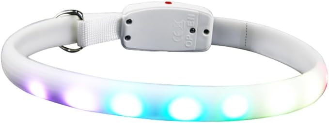 USB Rechargeable LED Dog Collar Waterproof Luminous Pet Collar for Evening Use