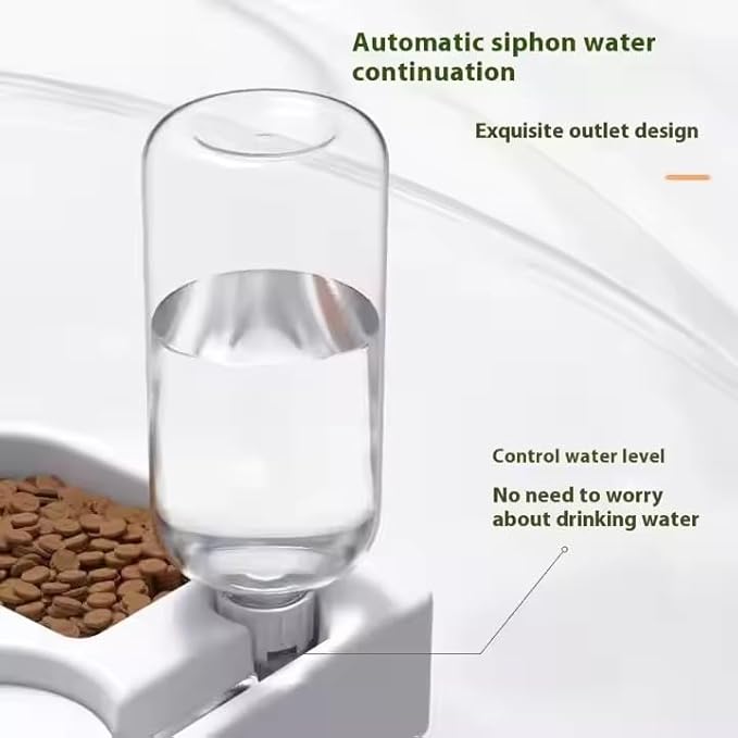 Luxury Heart-Shaped Automatic Dog Food & Water Dispenser – Two-in-One, No Spill, Slow Feed Pet Bowl for Dogs & Cats, BPA-Free, Easy to Clean