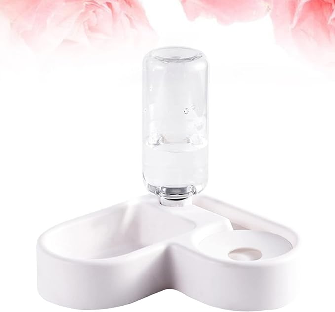 SUPVOX Automatic Pet Feeder and Water Dispenser for Dogs and Cats White Smooth Safe Engineering Convenient Feeding Home Decor Unique Design Prevents Spills
