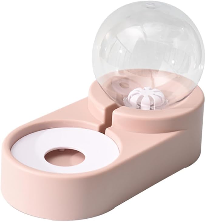 Happyyami Automatic PET Water Feeder Double Bowls Stainless Steel Cat and Dog Water Dispenser Non-Slip PET Drinking Tool for Cats and Dogs Easy to Clean for Home Use