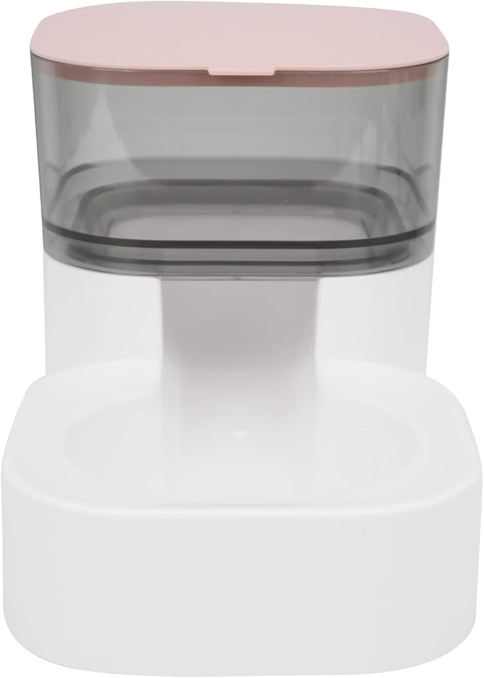 Pet Water Dispenser Automatic Self Dispensing Dog Food and Water Dispenser Station for Medium Small Dag Cats (Feeder (Pink))