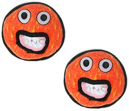 TUFFY® - World's Tuffest Soft Dog Toy - Alien - Multiple Layers. Made Durable, Strong & Tough. Interactive Play (Tug, Toss & Fetch). Machine Washable & Floats. (Ball Red, Large 2 Pack)