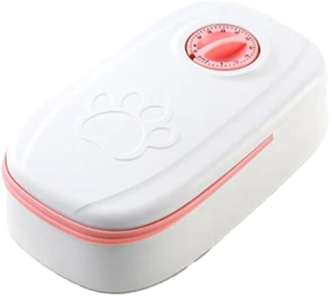 Pet Automatic Timing Feeder Detachable Auto Dog Dry Food Dispenser Food Feeder Timed for Cats Dogs, Pink