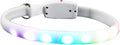 Ciieeo USB Charging LED Dog Collar Glowing Luminous Pet Collar White Light-up for Evening Strolls
