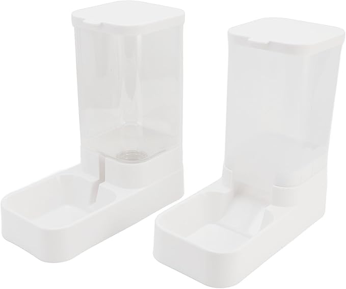 Automatic Pet Feeder and Water Dispenser, Gravity Food and Water Bowl Set with Non Slip Base for Small Medium Large Dogs Cats, 1 Gallon Capacity