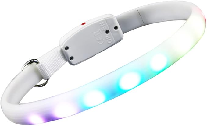 USB Rechargeable Luminous Dog Collar Led Pet Collar for Nighttime Safety Charming Design Mildly for Rainy Days Convenient Charging Durable for Daily Use