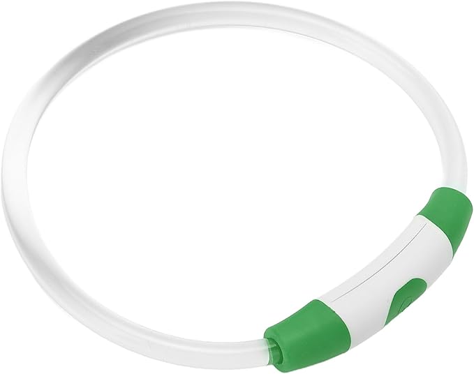 LED Dog Collar, USB Rechargeable Promote Visibility Dog Glow Collar for Outdoor Walking (Green)