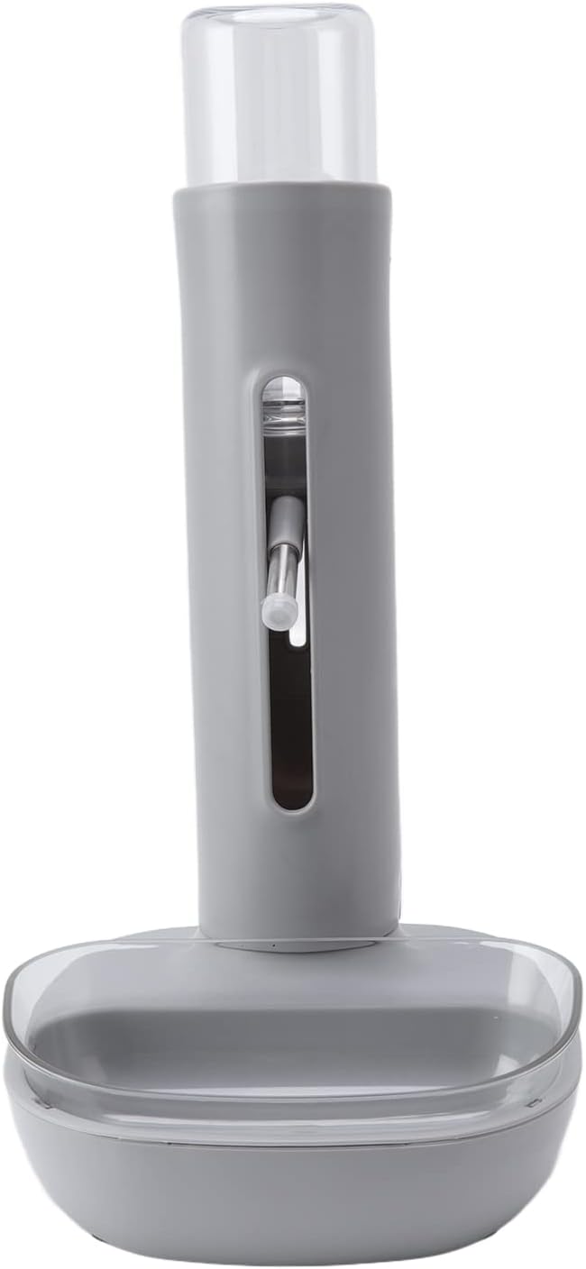 Tbest Automatic Feeders,Pet Water Dispenser Bowl Automatic Height Detachable 480ml Bottle Standing Pet Drinking Feeder for Dog Cat