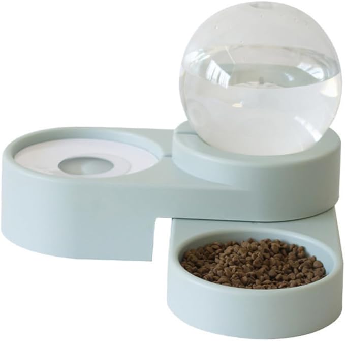 Healifty Creative Pet Automatic Water Feeder Double Bowl Water Dispenser Spill Design Safe High Density Material Smooth Surface for Dogs and Cats Home Use Blue Without Stainless Steel Basin