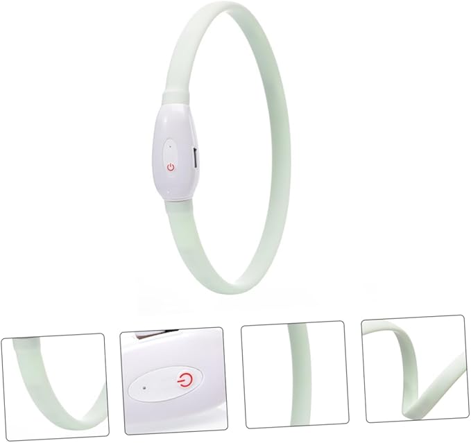 Luxshiny USB Rechargeable LED Pet Collar Glowing Luminous Dog Collar Cut to Fit Lightweight Durable Material for Nighttime Safety and Visibility