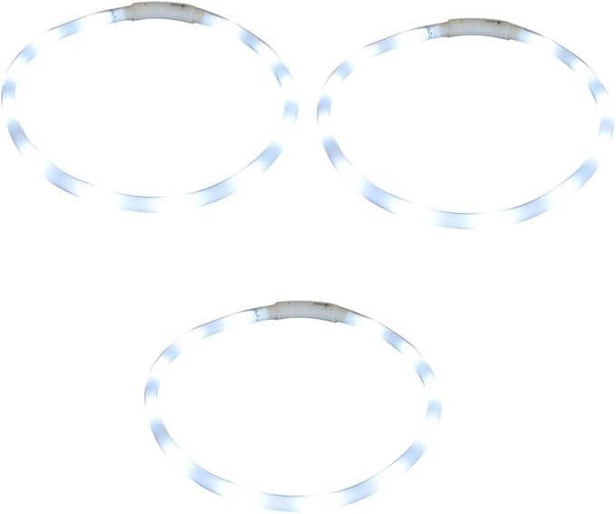 Didiseaon 3pcs Led Pet Collar 4-Mode Light-up Dog Collar Rechargeable Safety Cable 55cm Tailored Fit