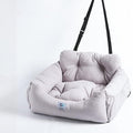 Aidou Dog Booster Seat for Small to Large Dogs & Cats, Pet Travel Safety Seat with Storage & Dual-use Car & Home Bed (Small Grey)