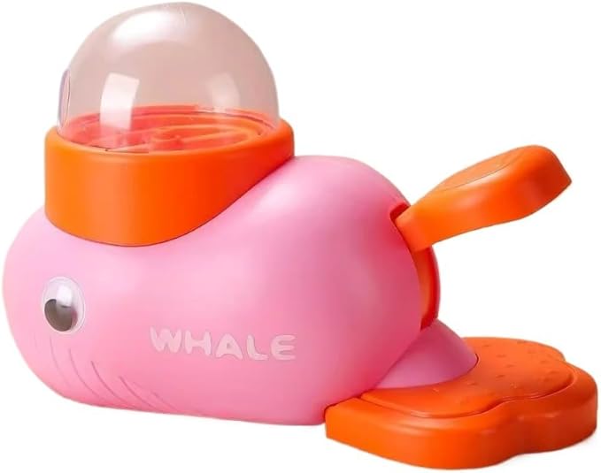 Dog Food Auto Feeder Toy Automatic Ball Launcher for Pets Interactive Mental Stimulation Training Snack Dispenser Turtle Feeder (Pink)