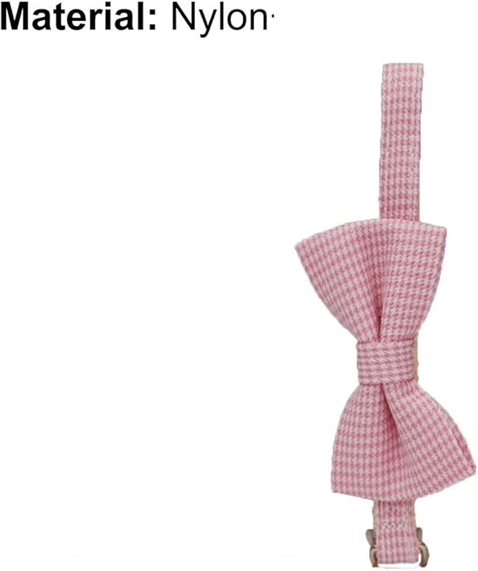 Lovely Pet Collar Adjustable Wear-Resistant Nylon Bow-Knot Design Puppy Necklace for Daily Life Adjustable Cats Necklace (Khaki)