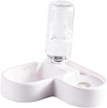 Automatic Dog Water Feeder and Pet Food Dispenser Stylish White Design Non-tip Bowl for Cats and Dogs for Home Decor and Convenient Feeding