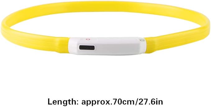 LED Dog Necklace,Silicone Flash Dog Collar Light,USB Rechargeable Light Up Dog Collar for Dog Walking at Night