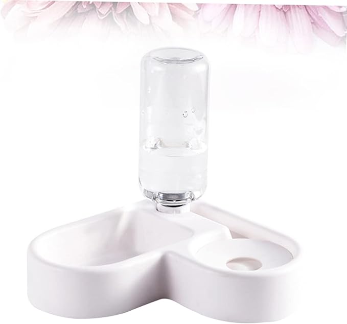 Happyyami Automatic Water Feeding Bowl for Cats and Dogs Pet Food Feeder Smooth Design Non-tip Feature Convenient Water and Food Dispenser for Home Decor