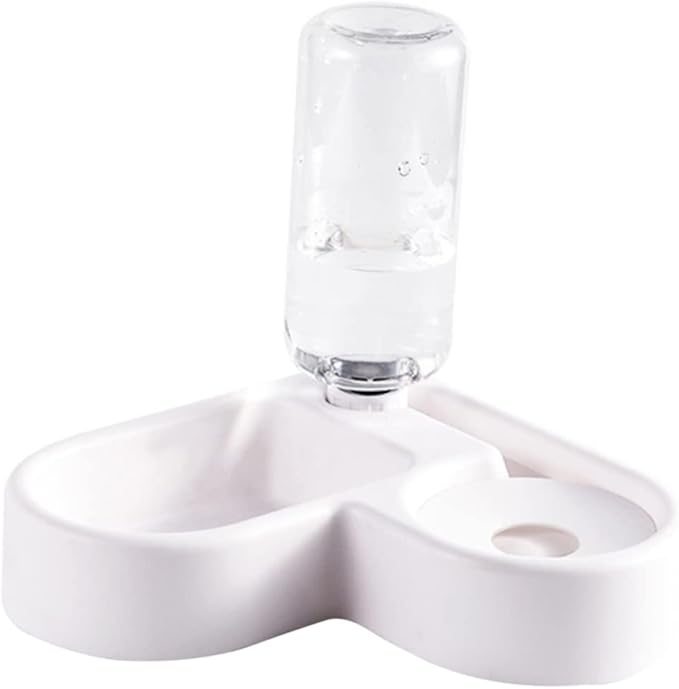 HANABASS Automatic Pet Water Feeder and Food Dispenser White Safe Engineering Design Smooth Unique Feature for Dogs and Cats